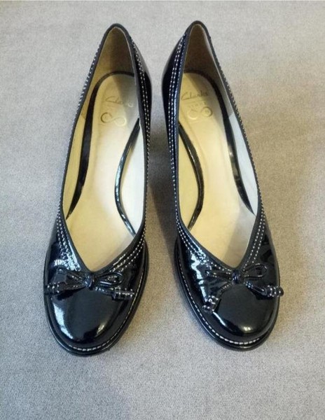 Women Clarks Heels Black Leather 40 #1PCS