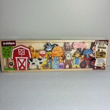 Begin Again Wooden Farm A to Z Puzzle  Playset, Alphabet Puzzle, Ages 3 , NEW