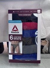 Mens Reebok Low Rise Performance Briefs 6 PACK (Size 2XL) BRAND NEW IN PACKAGE