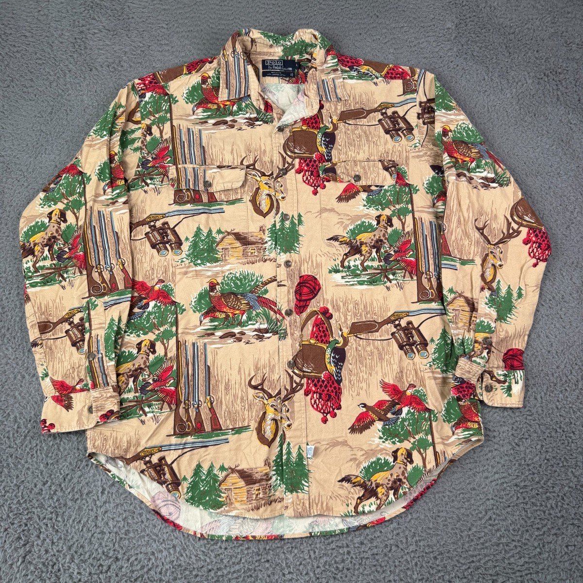 Vintage Polo Ralph Lauren Shirt Mens L Quail Hunting Country