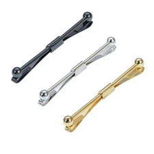 3PCS Men's Classic Tie Clips Shirt Collar Clip Collar Bar for Necktie Gold Si...