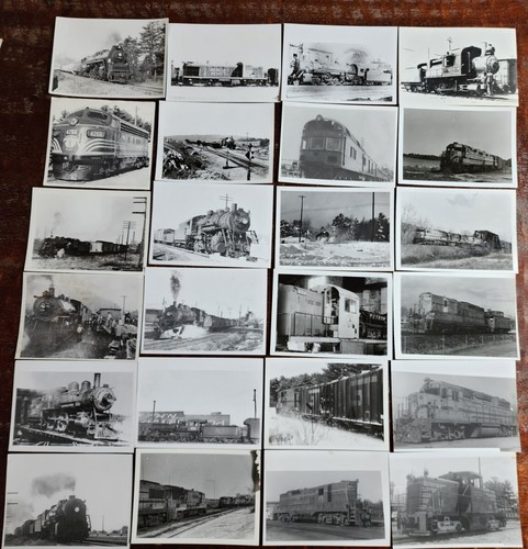 24 Railroad Photos Collection Steam Diesel Locomotives Engines Maine Central B&M