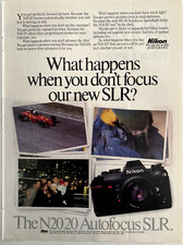 Nikon N20 20 Autofocus SLR Vintage 1986 Magazine Ad