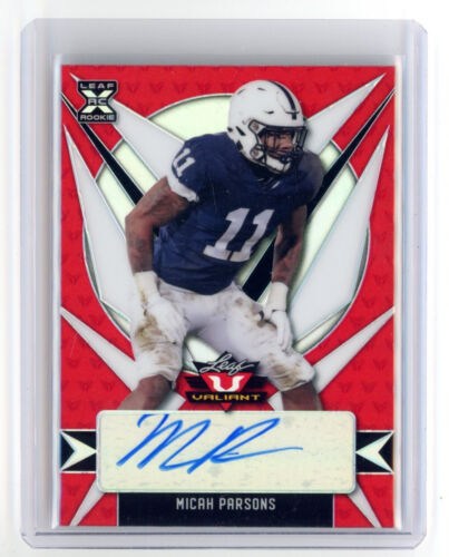 Micah Parsons 1/1 auto autograph card 2021 Leaf Valiant red Dallas Cowboys