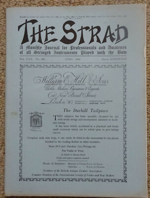 The Strad Magazine - April 1960 - A S Bernadel Double-bass - Violins Cellos