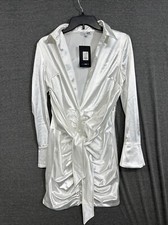 Fashion Nova “You’re not slick” mini dress Size Medium 3721D white
