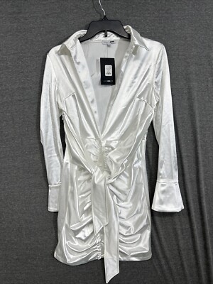 Fashion Nova  You re not slick  mini dress Size Medium 3721D white