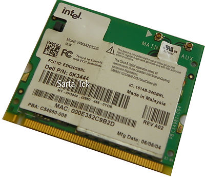 Genuine Dell K3444 Intel Wireless WM3A2200BG Mini PCI Card Wireless 2200BG D600
