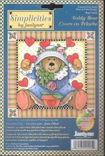 Simplicities by Janlynn Cross $140-0205  "Teddy Bear"  Hearts 6x6 - X-Stitch Kit
