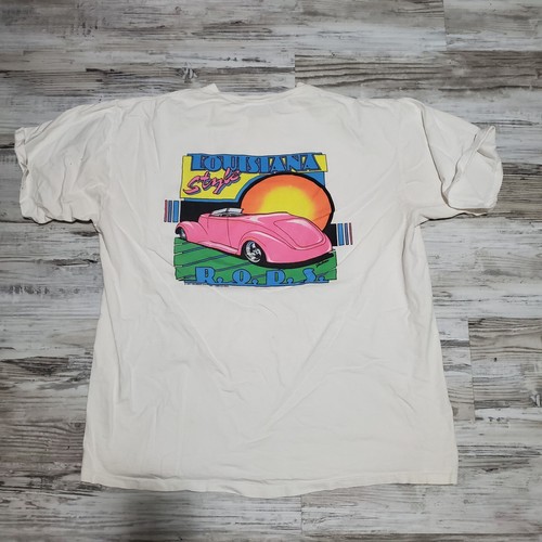 1992 Denham Springs Labor Day Car Show Shirt Adult 2XL Vintage Hot Rod Shirt - Picture 2 of 4