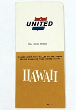 Vintage UNITED AIRLINES Ticket Wallet to Hawaii and California