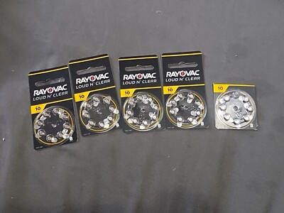 8X RAYOVAC 10 Hearing Aid Batteries  Premium Loud N  Clear Lot Of 5