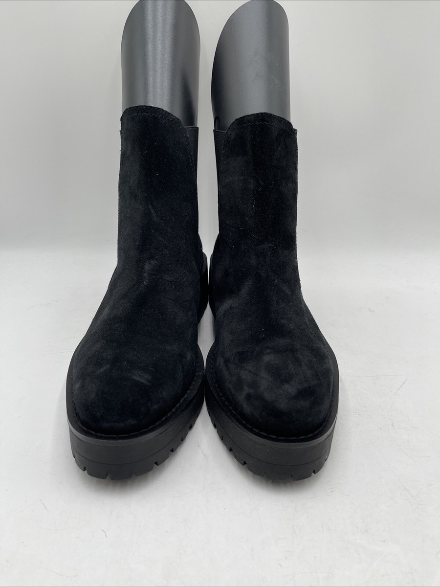Sam Edelman JUDAH Black Suede Round Toe Chelsea Boots  display picture 2
