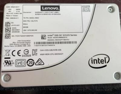 960GB Intel S3520 SSD DC Series 6Gb/s MLC SATA III