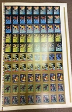 VTG 1993 X-Men Marvel Uncut Card Sheet 