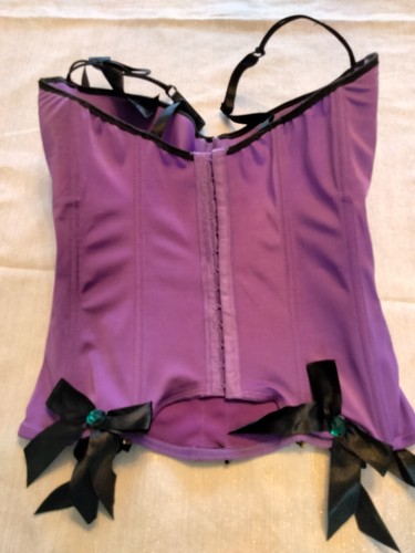 Morbid Threads Y2K goth Hot Topic Mall corsetto viola bustier 36D sexy ferretto - Foto 4 di 9