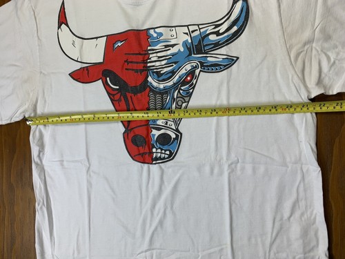 Vintage Phat Doc Chicago Bulls mechanisches Logo grafisch weißes T-Shirt Erwachsene XL - Bild 4 von 4