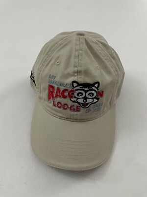 Raccoon Lodge & Brew Pub Cream Adjustable Baseball Hat One Size 