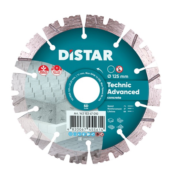 Diamant Trennscheibe Beton Stahlbeton Pflaster Ziegel 125 Mm Universal-image