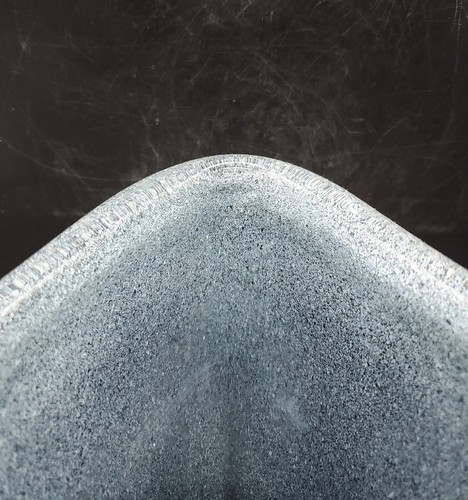 Sasaki Art Glass Black Encased Triangular Vase 8.5" Japan Heavy - Picture 6 of 11