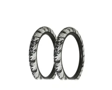 ALTALINE Bicycle TIRES 20" x 2.35" BLACK/WHITE SemiSlick Tread (2) TIRE BMX BIKE