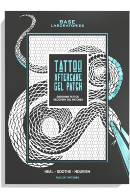 Base Labs Calming Tattoo Aftercare Gel Patch Pack of 7 Healing Cooling Protect