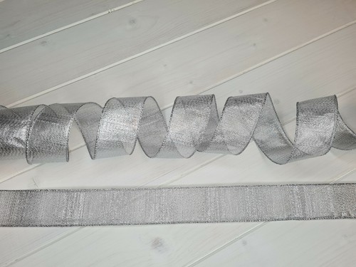Weihnachtsband verdrahtete Kante Handwerk Dekoration Glitzer Schleife Baum Geschenkverpackung UK 63 mm - Bild 22 von 55
