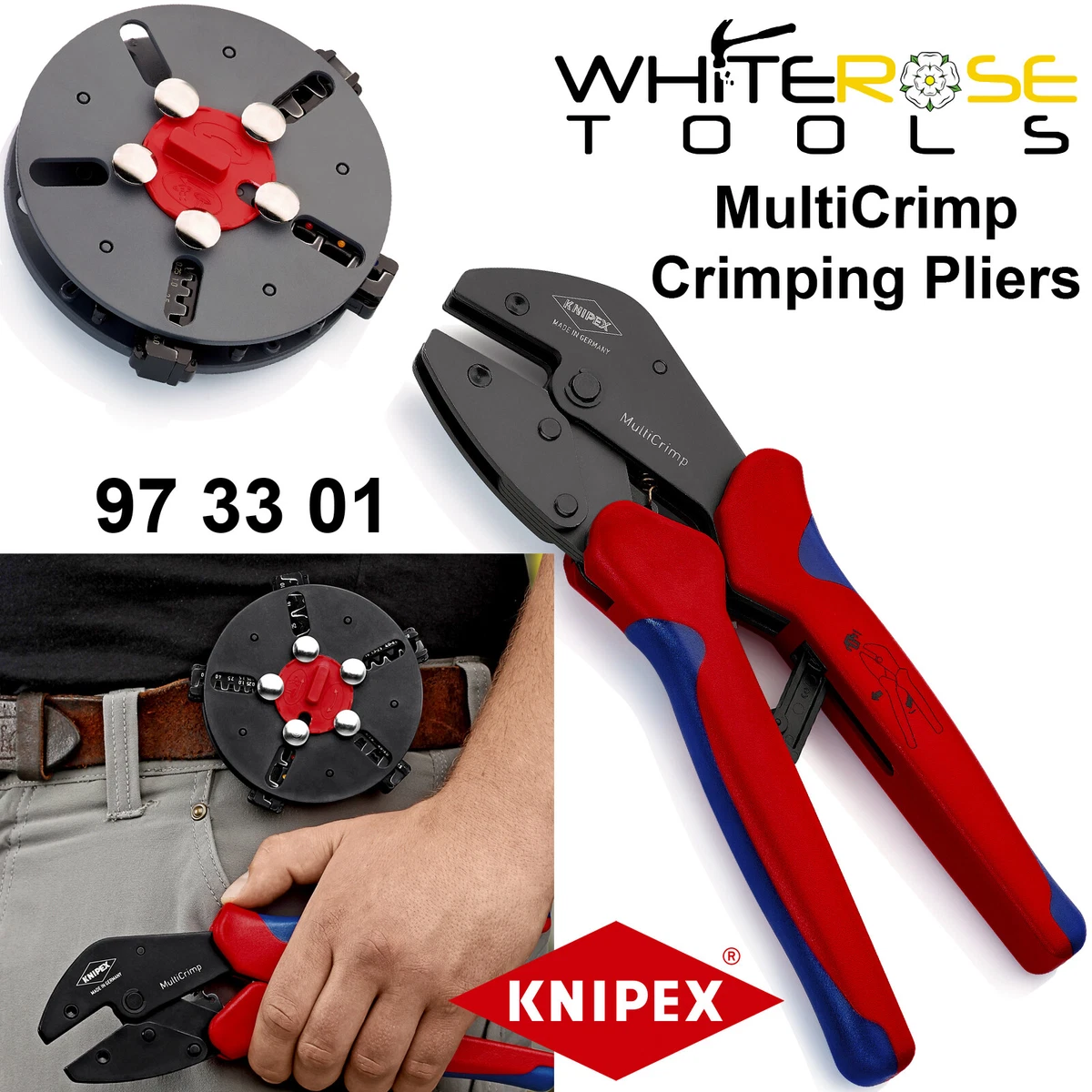 Knipex MultiCrimp Pliers Lever Action Crimping Changer Magazine Crimpers 250mm