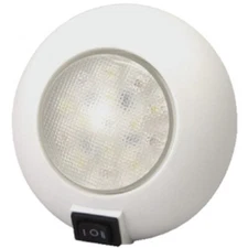 T-H Marine 4 Inch Dia. White/Red LED Surface Mount Dome Light with White Bezel