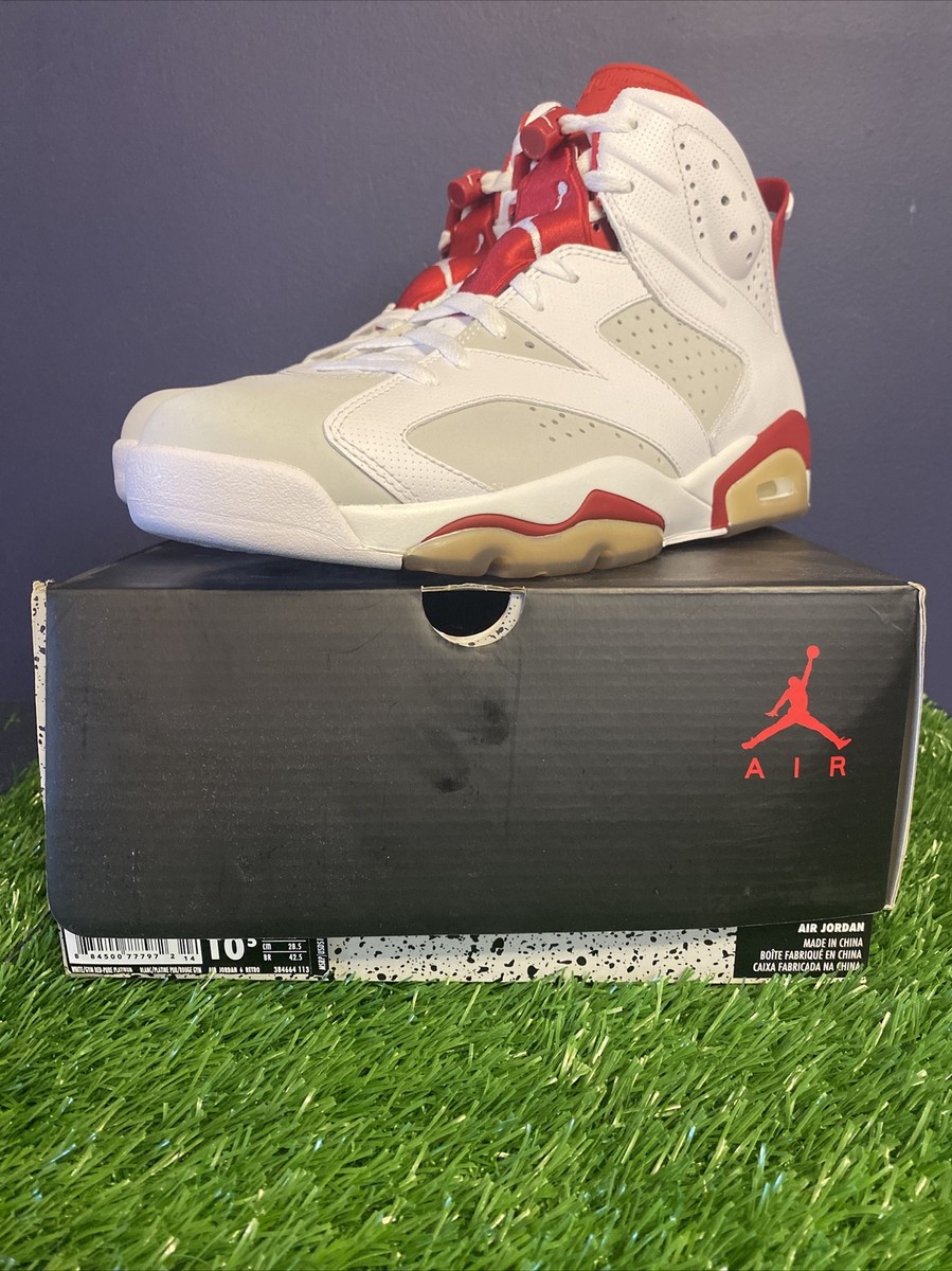 Air Jordan 6 Retro Alternate Mens 384664-113 White Gym Red