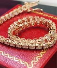  14k Rose gold diamond tennis bracelet  Diamond Bracelet 3.02 ct — photo 4