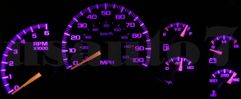Dash Cluster Gauge PINK LEDs LIGHT BULBS KIT Fits 99-02 Chevy Suburban 1500 2500 Foto 2 de 4