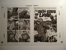 KAMANDI # 7 JACK KIRBY & MIKE ROYER SPLASH PAGES 13 & 14 PRODUCTION ART