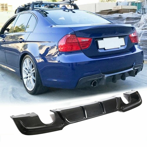 Real Carbon Rear Bumper Diffuser Lip Spoiler Fit for BMW E90 M-Sport 328i 335i - Picture 1 of 10
