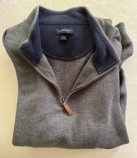 Lands' End Long-sleeve Gray Sweater 100 Cotton Half-Zip Men's XL FREE SHIPPING 
