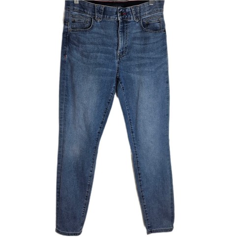 Jeans Tommy Hilfiger donna 10 bandiera rossa gamba skinny scuro faro indaco
