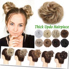 Curly Thick Large Messy Bun Scrunchie Hair Piece False Updo Cover Hair Extension