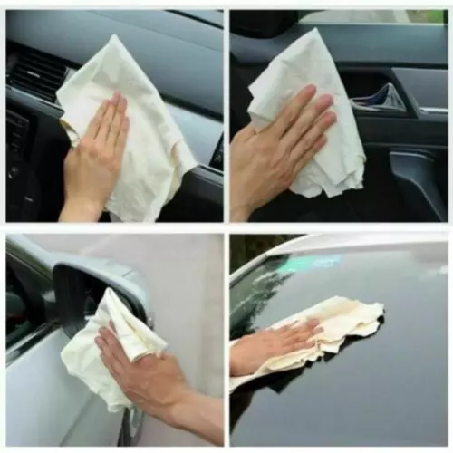 Natural Chamois Leather Car Cleaning Cloth Washing Absorbent Drying Shammy Towel - Picture 4 of 13