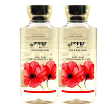 2 BATH BODY WORKS POPPY BODY WASH SHOWER GEL WITH PRO-VITAMIN B5 10 FL OZ NEW