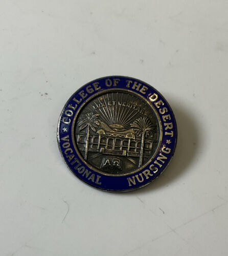 NURSING SCHOOL Sterling Silver Enamel 1979 College Of The Desert W03 - Afbeelding 1 van 3