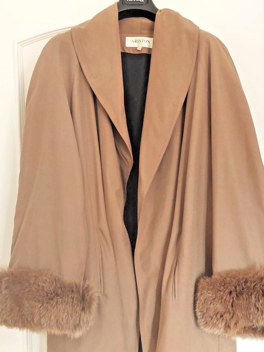 Rare Vintage Luxury Rain Coat Ariston Paris Mocha Brown Real