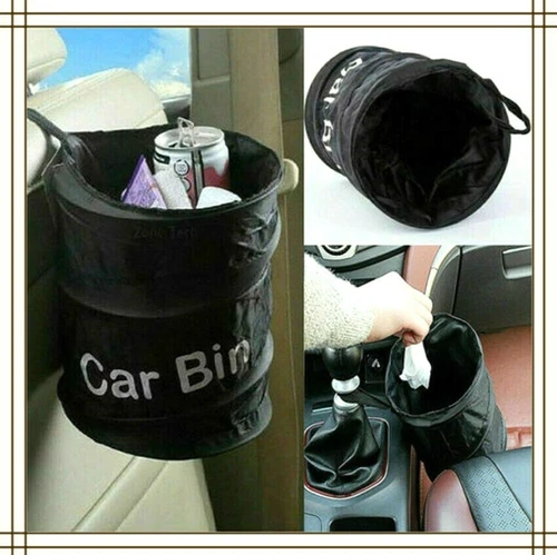 UK Portable Collapsible Car Bin Can Pop-up Leak Proof Trash Litter Basket Black