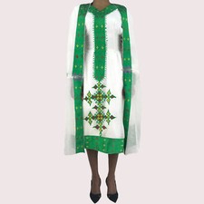 Ethiopian Dress, Habesha Kemis, Traditional Women's Clothes, short length