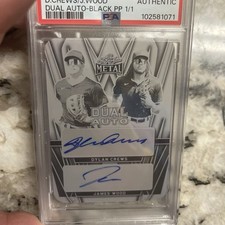 2024 Leaf Metal Black Printing Plate Dylan Crews James Wood Dual AUTO 1/1 PSA