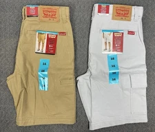 Levi's Youth Size 16 Lot of 2 Cargo Short Brown & Gray NWT