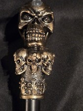 Skull Head Handle Walking Stick Cane Designer style 90cm Tall