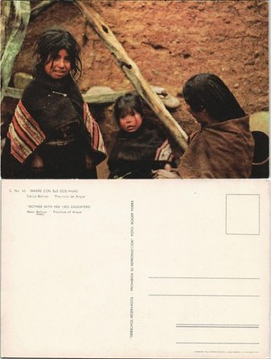 Cochabamba MADRE CON SUS DOS HUAS Cerca Bolivar Provincia de Arque 1975