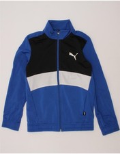 Puma Jungen Trainingsanzug Oberteil Jacke 9-10 Jahre mittelblau Colourblock AG11