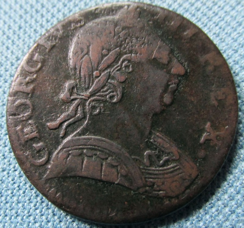 1775 King George III British American Colonial Copper Halfpenny-Neat NonRegal!