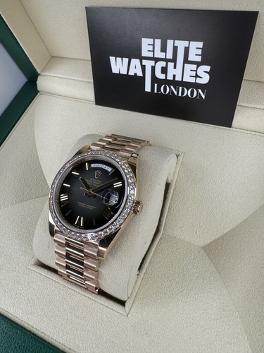 Rolex Day-Date 40 228345RBR 2025 Unworn Ombré Dial 18k Factory Bezel Rose Gold - Picture 6 of 24